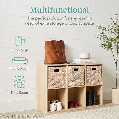 Best Choice Products 6-Cube Storage Organizer, 11in Shelf Opening, Bookcase, Display Shelf, Customizable w/ 3 Removable Back Panels – White