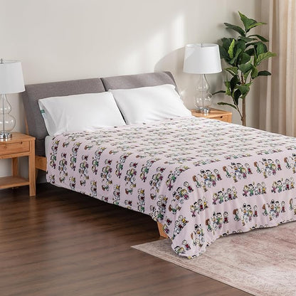 Berkshire Blanket Peanuts® VelvetLoft® Cute Character Snoopy Plush Blanket,Peanuts Laughing Robe Lilac,King 90 in x 108 in (Official Peanuts® Product)