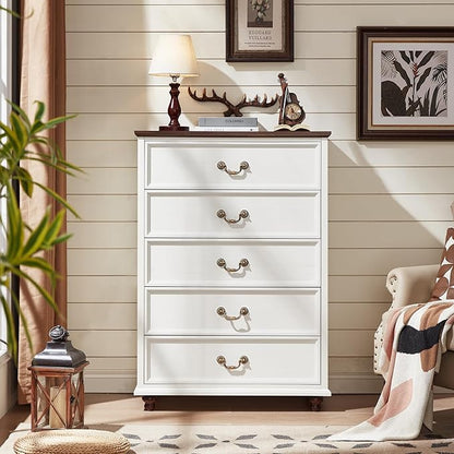 Bedroom Dresser Sets, 54" Wide 7 Drawers Dresser and 45" Tall 5 Drawers Dresser, Wooden 2 Piece Bedroom Furniture Set, Chest of Drawer for Bedroom, Home, Living Room, Hallway, White