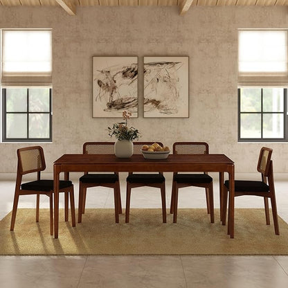 NTC Mingle 71 Inch Modern Design, Rectangular Dinner Table for Dining Room, Living Room Furniture, Effortless Assembly, Dark Walnut