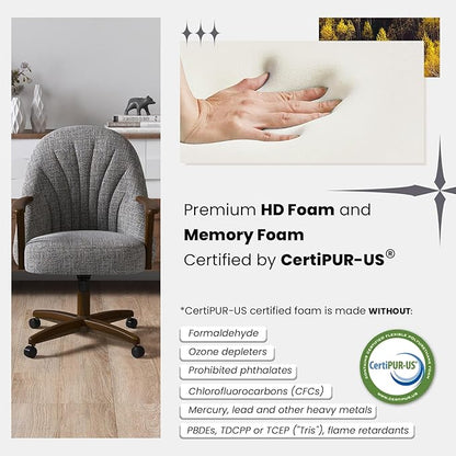 Chromcraft Swivel Tilt Chairs, Luxe Wooden Arm All-Metal Pedestal Base Chairs with Wheels for Kitchen