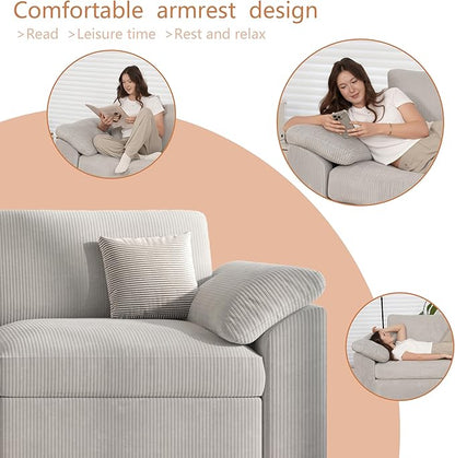 EASE MOOSE Oversized Sectional Modular Sofa,Large Sectional Couch Wide Deep Seat Modular Cloud Couch,Removable Cover
