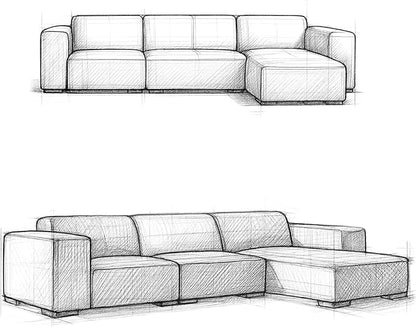 SIMPLIHOME Rex Right-Facing Modular Sectional Sofa in Full-Grain Genuine Leather, Sienna, 122-inches Wide, Handcrafted Modern-Style 4-Seater L-Shaped Leather Couch with Right Chaise for Living Room