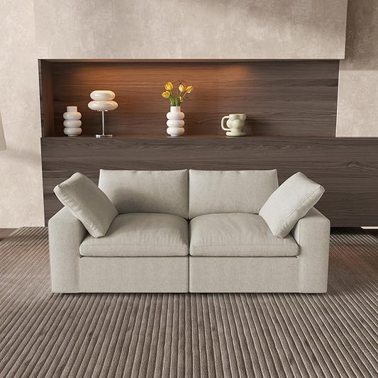 WJShome Cloud Modular Sectional Sofa with Thick Cushion, Down Filled Lovesofa,Wide 2-Seater Minimalist Couch,Convertible Couch Deep Seat Couches for Living Room Sofa Sets