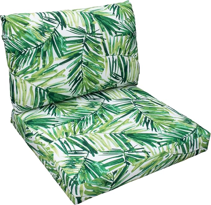 Tommy Bahama Deep Seating Lounge Cushion, 26" X 26" X 4", Coastal Palm Green Leaf
