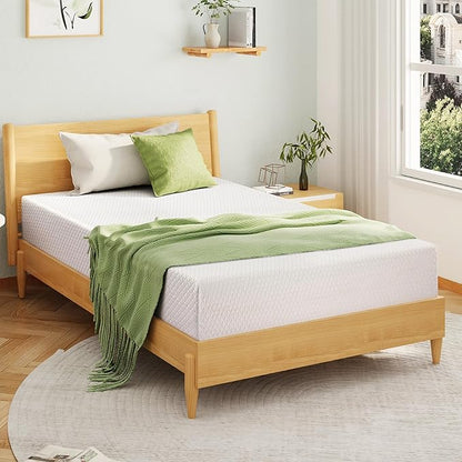 EGOHOME 6 Inch Full Size Mattress for Kids, Memory Foam Mattress with Cooling Green Tea Gel, Relieve Pressure with Medium Firm Support, CertiPUR-US Certified, 75''L x 54''W, White