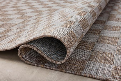 Loloi Amber Lewis Topanga Collection TOP-03 Natural/Dove 5'-3" x 7'-6" Indoor/Outdoor Area Rug