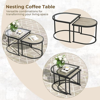 Grand patio 5-Piece Outdoor Furniture Set, 4 Seats Wicker Sofa Conversation Set with Thick Cushions and Coffee Table, for Backyard, Balcony, Garden (Beige)