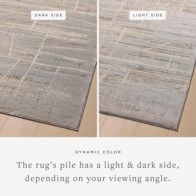 Loloi Amber Lewis Monty Collection MOT-07 Natural/Mist 6'-7" x 9'-3", .50" Pile Height, Area Rug