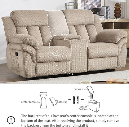 CANMOV Recliner Sofa Set, Oversize Power Lift Recliner Chair, Manual Loveseat and 3-Seat Sofa with Overstuffed Armrest for Living Room,Bedroom Furniture,Office,1+2+3 Seat Light Brown