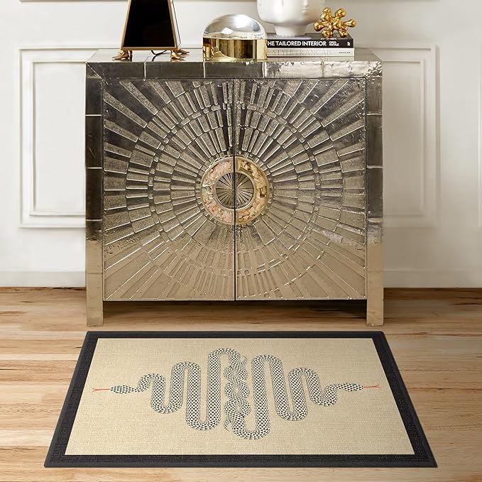 RUGGABLE x Jonathan Adler Machine Washable Modern Area Rug – Venom Neutral 2x3, Stain-Resistant, Non-Slip – Small Rugs for Living Room, Bedroom, Hallway, Entryway & Bathroom–with Cushioned Pad