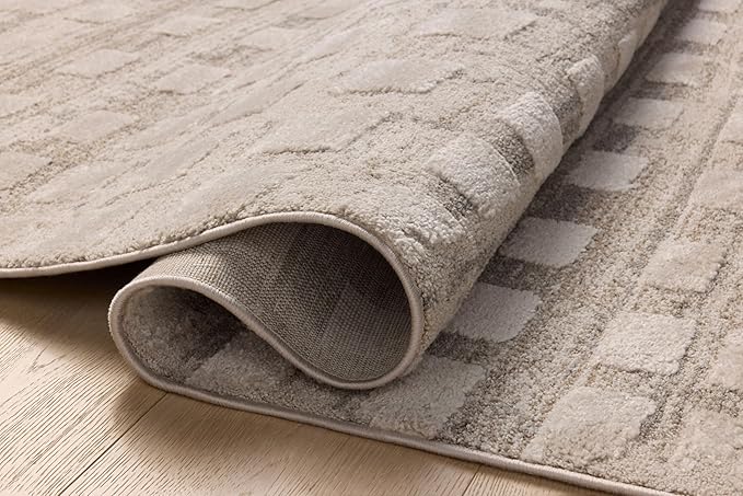 Loloi Amber Lewis Monty Collection MOT-06 Pebble/Beige 2'-7" x 4', .50" Pile Height, Area Rug
