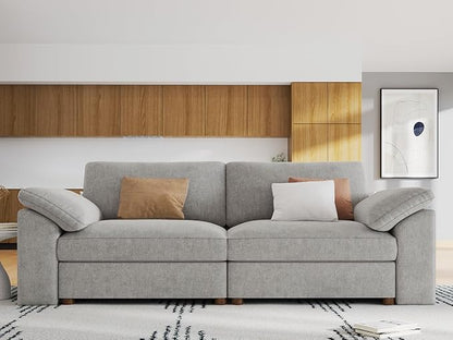 EASE MOOSE Modern Comfty 2 Seat Solid Wood Frame Sofa, FSC Certified Modern Deep Seat Couch,Grey Loveseat Sofa for Living Room