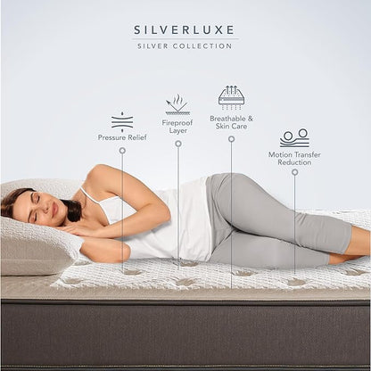 EPITEX Silverluxe Twin Mattress, 8 Inch Gel Memory Foam Twin Mattress in a Box, Individual Pocket Spring for Low Motion Transfer, Medium Firm, Gray