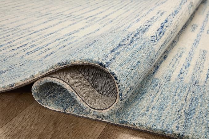 Loloi Chris Loves Julia Chris Collection CHR-01 Ivory/Denim 2'-6'' x 7'-6'', .50" Pile Height, Runner Rug