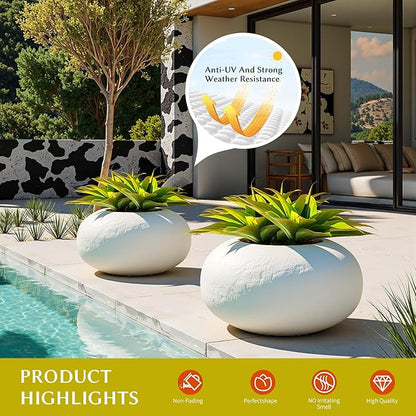 Fake Plants Artificial Agave Plants 13.8" Large UV Resistant Fake Agave Planters for Indoor and Outdoor Decorating Tropical Plant Succulents Greenery Indoor Decor (Yellow) 2Pack