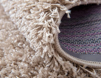 Unique Loom Solid Shag Collection Area Rug (4' 1" x 6' 1" Rectangle, Taupe)