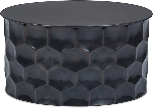 SIMPLIHOME Whitney Industrial 31 inch Wide Metal Storage Coffee Table in Antique Bronze, Fully Assembled for the Living Room and Bedroom