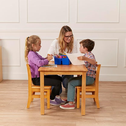 ECR4Kids 24in x 36in Rectangular Hardwood Table with 22in Legs, Kids Furniture, Honey