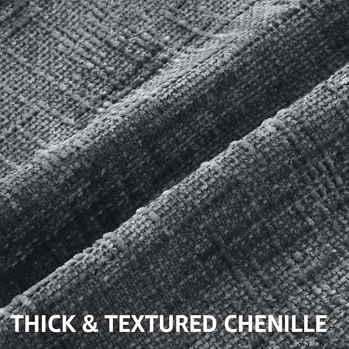 decorUhome Dark Grey Chenille Throw Pillow Covers 24x24 Set of 2 Thick Textured Slubby Couch Pillow Covers Farmhouse Accent Modern Neutral Decorative Pillow Cases for Bed Sofa Living Room