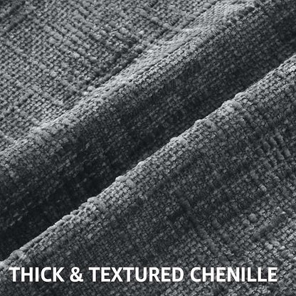 decorUhome Dark Grey Chenille Throw Pillow Covers 12x20 Set of 2 Thick Textured Slubby Couch Pillow Covers Farmhouse Accent Modern Neutral Decorative Pillow Cases for Bed Sofa Living Room