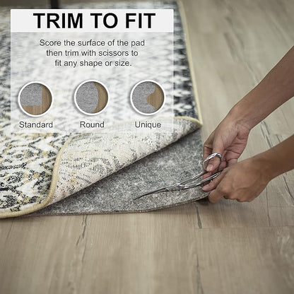 Mohawk Home 2' x 12' Non Slip Rug Pad Gripper 1/2 Thick Dual Surface Felt + Rubber Gripper - Safe for All Floors