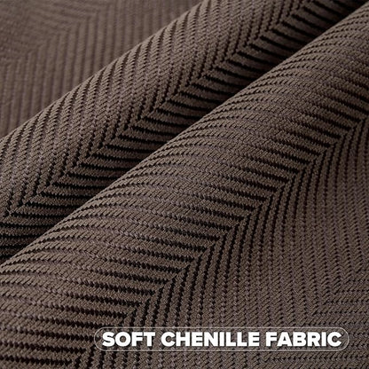FUTEI Dark Coffee Chenille Throw Pillow Covers 20x20 Inch Set of 2,Soft Wide Chevron Textured Cushion Case,Farmhouse Home Decor for Couch Bed Living Room