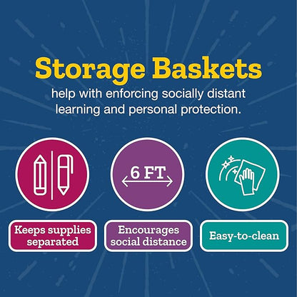 Really Good Stuff Large Plastic Book Baskets, 13.25" by 10" by 5.5" - 12 Pack, Purple, Classroom Library Organizer, Toy Storage, Multi-Purpose Organizer Basket