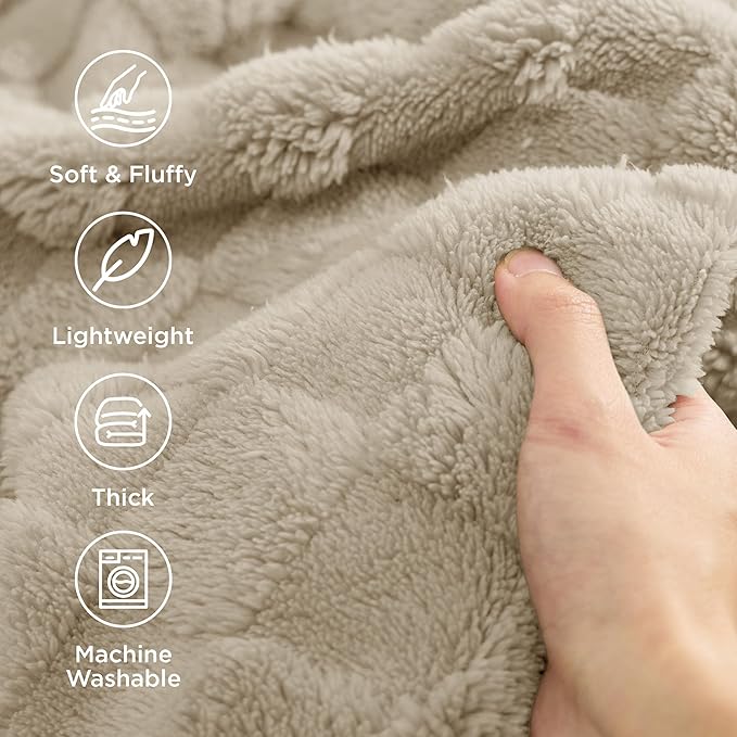 Bedsure GentleSoft Light Brown Throw Blanket for Couch - Super Soft Cozy Blankets Gifts for Women Men Girls, Cute Small Fleece Throws for Bedroom Home Decor, 50x70 Inches