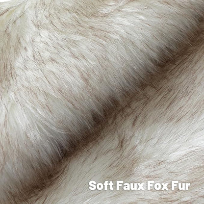 FUTEI Coffee White Decorative Throw Pillow Covers 22x22 Inch Set of 2,Soft Fluffy Faux Fox Fur Textured Cushion Case,Modern Home Decor for Couch Living Room