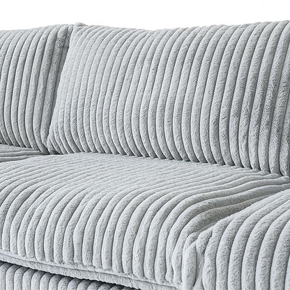Modular Sectional Sofa, 118.11" Oversized Cloud Sectional Couch,3 Seat Comfy Modern Sectional Couches for Living Room,Plush Sofa Cushion Covers Removable,Gray