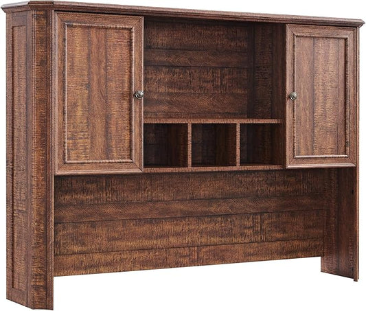 T4TREAM 59" Farmhouse Wood Desk Hutch with Ample Storage, Only Match VSC Series Farmhouse Desk (Reclaimed Barnwood)