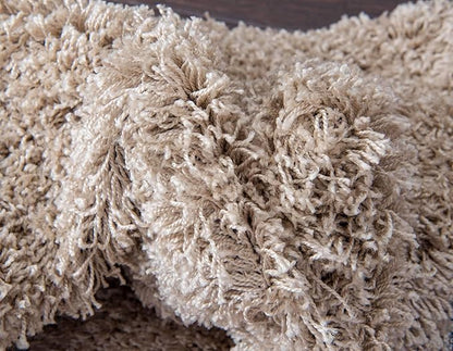 Unique Loom Solid Shag Collection Area Rug (2' 6" x 19' 8" Runner, Taupe)