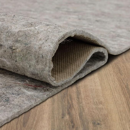 Mohawk Home 4' x 6' Non Slip Grip Rug Pad 3/8" Thick Dual Surface Felt Cushion + Rubber Gripper - Safe for All Floors