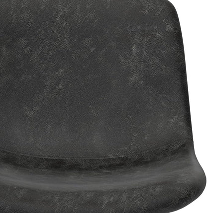 SIMPLIHOME Jolie Contemporary 24 inch Counter Height Stool (Set of 2) in Distressed Charcoal Grey Vegan Faux Leather for the Dining Room and Kitchen