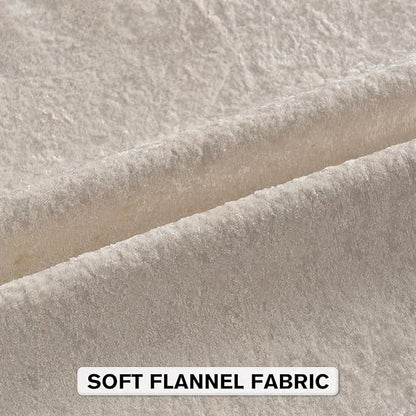 FUTEI Cream Flannel Throw Pillow Covers 16x16 Inch Set of 2,Soft Dimensional Textured Cushion Cases,Modern Home Decor for Couch Living Room