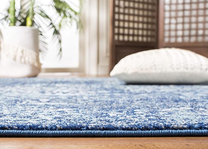 SAFAVIEH Evoke Collection 11' x 15' Navy/Ivory EVK256A Oriental Distressed Non-Shedding Living Room Bedroom Dining Home Office Area Rug