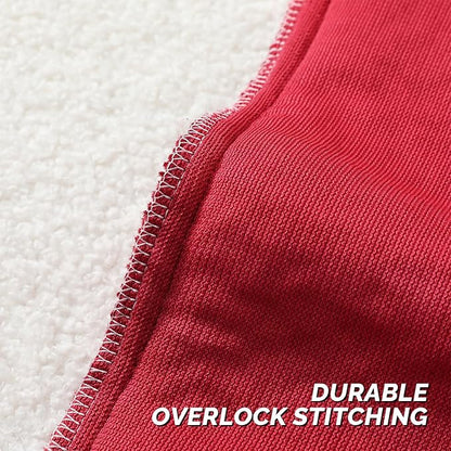 FUTEI Christmas Maroon Red Throw Pillow Covers 24x24 Inch Set of 2,Furry Faux Fur Teddy Boucle Textured Cushion Covers,Soft Fluffy European Pillow Shams,Home Decor for Couch Bed Living Room Car