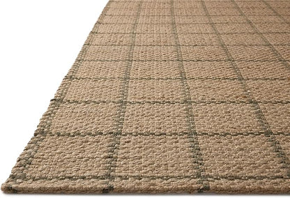 Loloi Chris Loves Julia Fletcher Collection FLE-01 Natural/Olive 8'-6" x 11'-6", .37" Pile Height, Area Rug