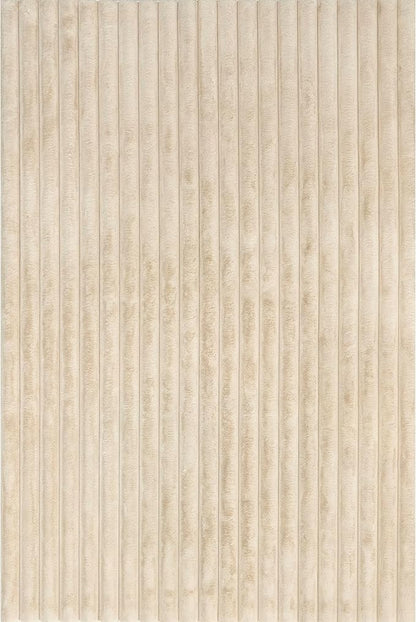 nuLOOM 5' x 8' Cozy Plush Area Rug, Machine Washable, Non-Slip, Soft Fluffy Shag Carpet for Living Room Bedroom Kids Room Nursery Home Decor, Kai Beige