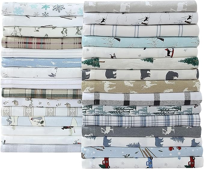 Eddie Bauer - Twin Sheets, Cotton Flannel Bedding Set, Brushed For Extra Softness, Cozy Home Decor (Rookeries, Twin)