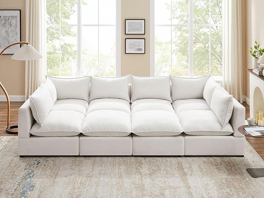 VANOMi Modular Sectional Sofa, 8 Seater Sleeper Sectional Sofa Modular Sectional Couch for Living Room, Sofa Bed-L