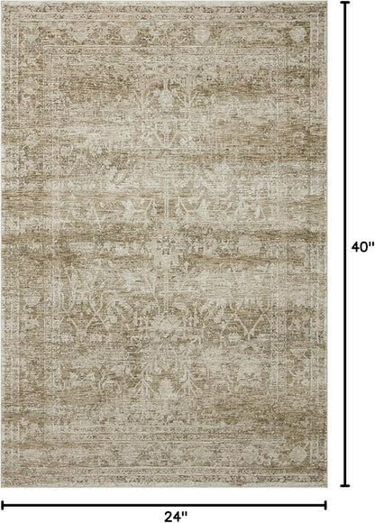 Loloi Amber Lewis Honora Collection HON-01 Khaki/Beige 2'-0" x 3'-4" Accent Rug