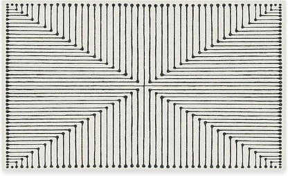 RUGGABLE x Jonathan Adler Machine Washable Modern Area Rug – Inkdrop Black & Ivory 3x5, Stain-Resistant, Non-Slip – Small Rugs for Living Room, Bedroom, Hallway, Entryway & Office–with Standard Pad