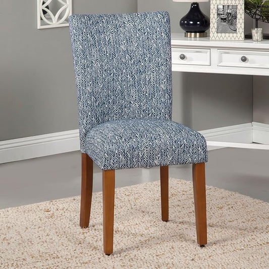 HomePop Parsons Classic Upholstered Accent Dining Chair, Set of 2, Navy