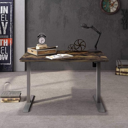 FLEXISPOT EN1 One-Piece Standing Desk 48 x 30 Inches Height Adjustable Electric Desk (Silver Frame + Rustic Top, 2 Packages)