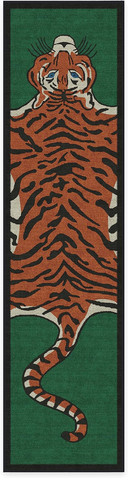 RUGGABLE x Jonathan Adler Machine Washable Modern Runner Rug – Tiger Emerald 2.5x10, Stain-Resistant, Non-Slip – Washable Rug for Hallway, Entryway, Living Room & Kitchen–with Standard Pad