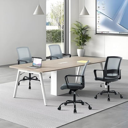 CLATINA Ergonomic Office Chair - Mesh Desk Chair with Lumbar Support, Rolling Comfortable Computer Chairs with Arms for Home Conference, Gray 2 Pack
