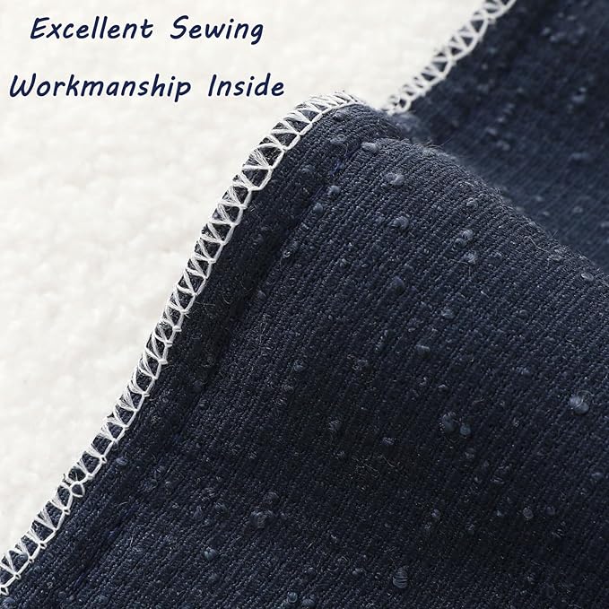 FUTEI Pack of 2 Navy Blue Decorative Throw Pillow Covers 24x24 Inch Soft Cozy Solid Boucle Textured European Cushion Case,Modern Home Decor for Couch Bed Living Room