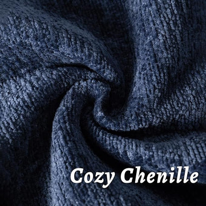 Navy Blue Decorative Throw Pillow Covers 26x26 Inch Set of 2 Cozy Soild Chenille Cushion Cases Soft Textured Square Couch Pillows Cover Boho Accent Farmhouse Pillowcases for Sofa Bed